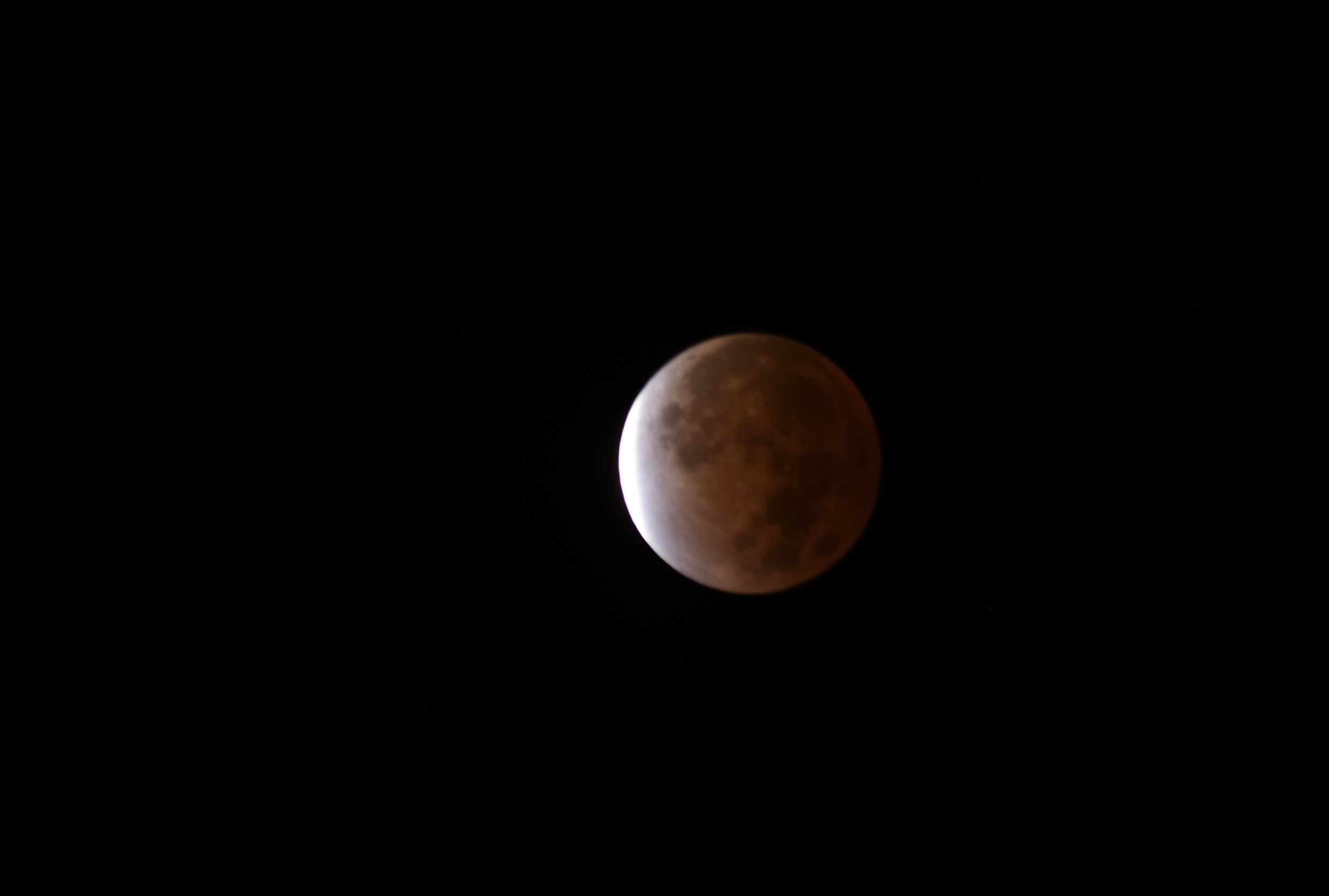 Partially eclipsed Moon